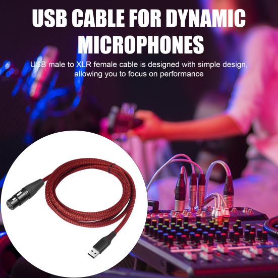 USB Erkekten XLR Dişiye Adaptör Kablosu Kullanımı Kolay Evrensel Mikrofon Bağlantı Dönüştürücü Kablo Tak ve Çalıştır Stüdyo Ses Kablosu