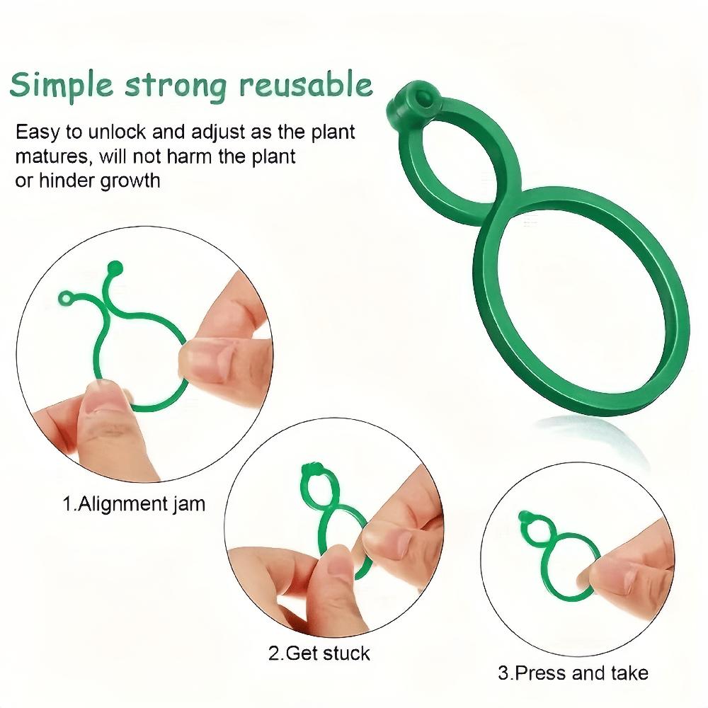 50/20 Pcs Plant Support Clips Sturdy Adjustable Tomato Vine Holders Fit Garden Stakes Cages Efficient Growth For Home Gardeners