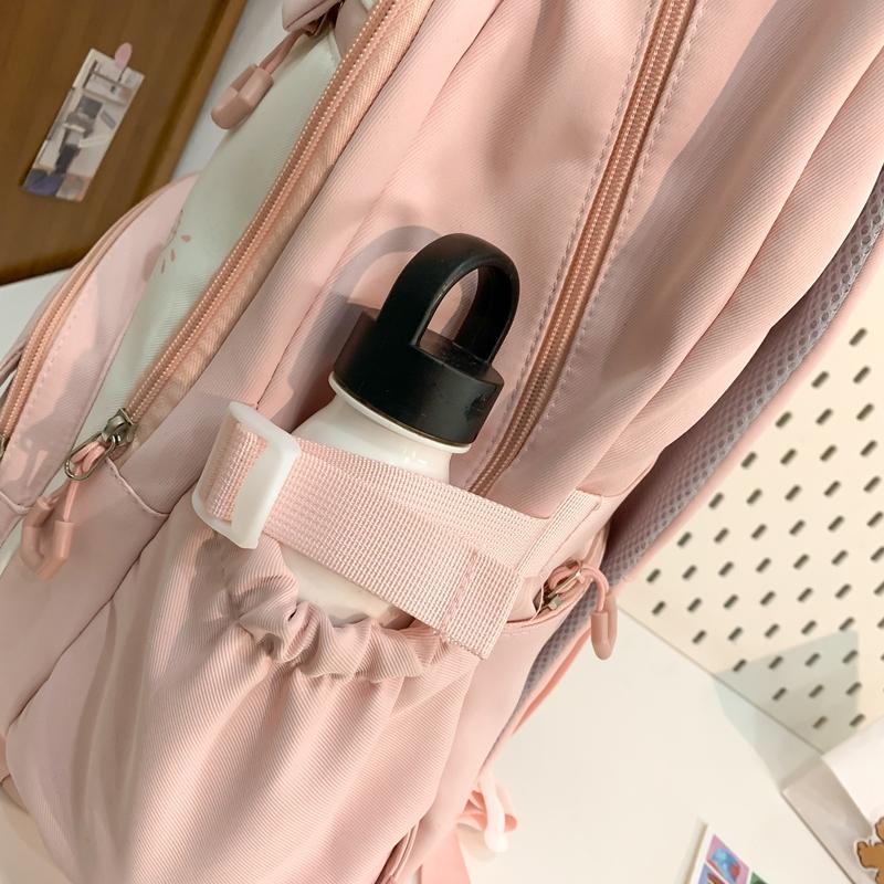 Large Capacity Junior High School Schoolbag Women's Color Contrast Backpack