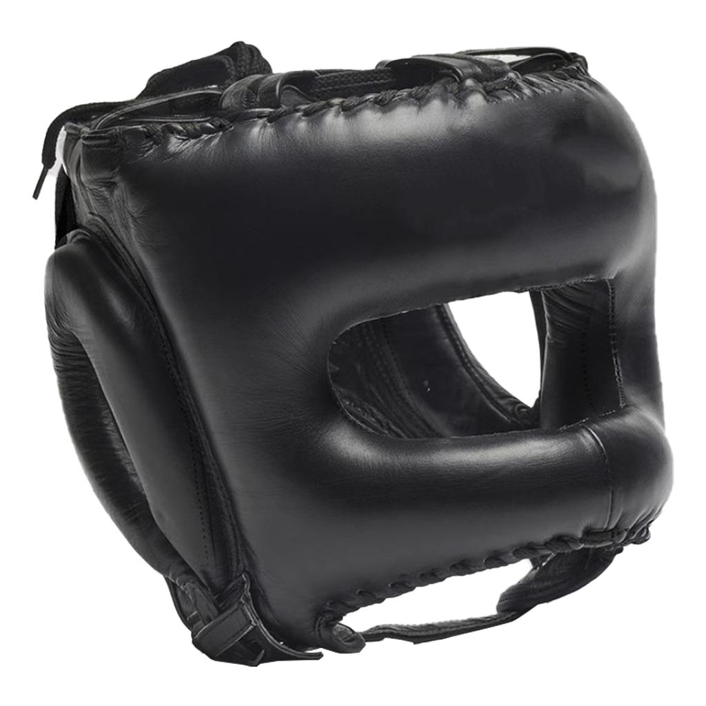 Full Face Kick Boxing Helmets PU Leather Training Sparring Headgear Helmets Martial Art Headgear Protector Enduring