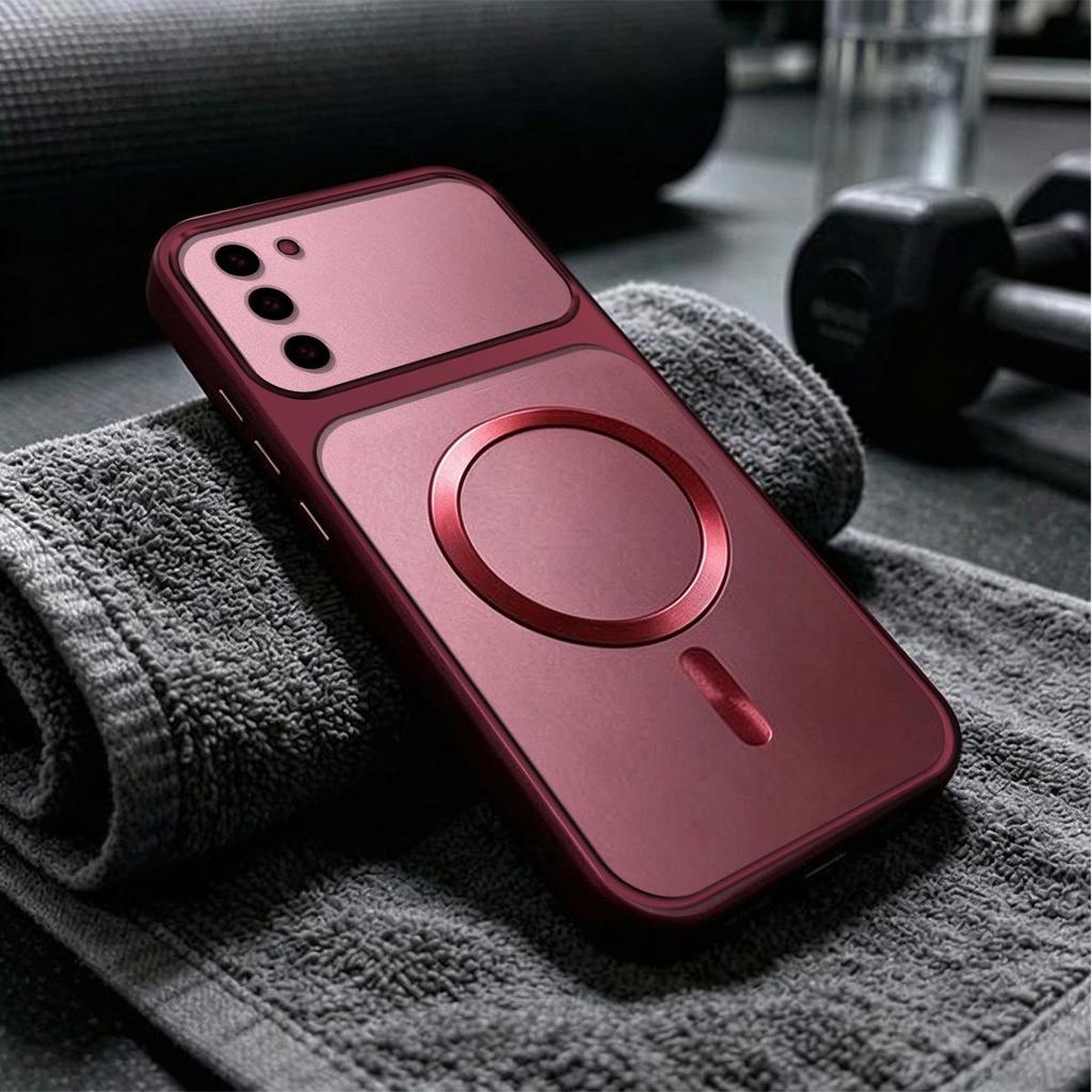 Casing for Samsung Galaxy S23+ S23 Magnetic Metallic Big Window Case