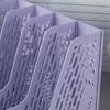 4-Tier Plastic Desktop File Organizer - Stackable,Breathable Storage Box with Multiple Compartments for Office Desk Organization