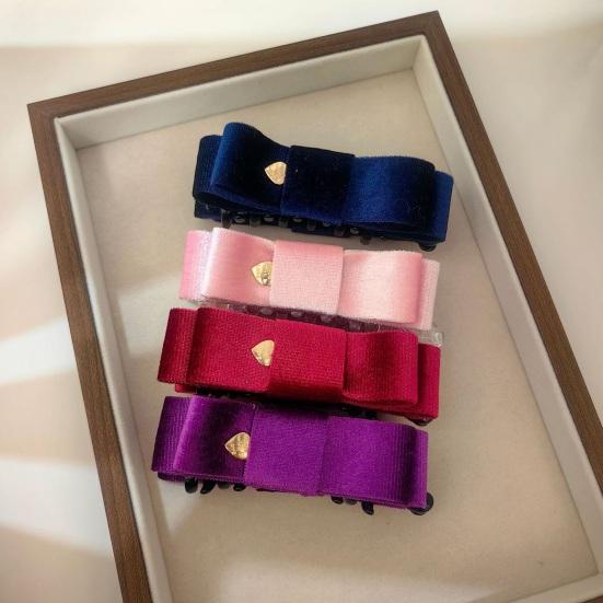 Hairpin Double Layer Velvet Fabric Bowknot Decor Hair Clip Hair Styling Tool Daily Party Gathering Outing Hair Accessories