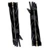 Elastic Patent Leather Black Gloves Shiny Women Gloves Fashion Zipper Long Gloves  Women