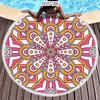 Ethnic Plaid Beach Creative Swimming Towel Microfiber Round Beach Towel Mandala Stripes Adult Large Round Bath Towel