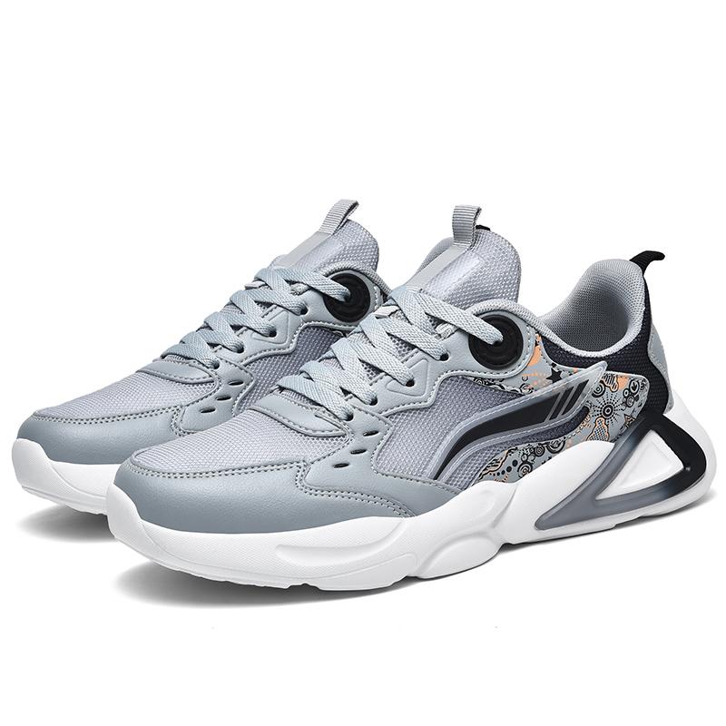 

Мужские кроссовки для бега, сетчатые модные кроссовки, дышащая повседневная спортивная обувь для прогулок на открытом воздухе, для бега, тенниса, спортивная обувь больших размеров 40 серый