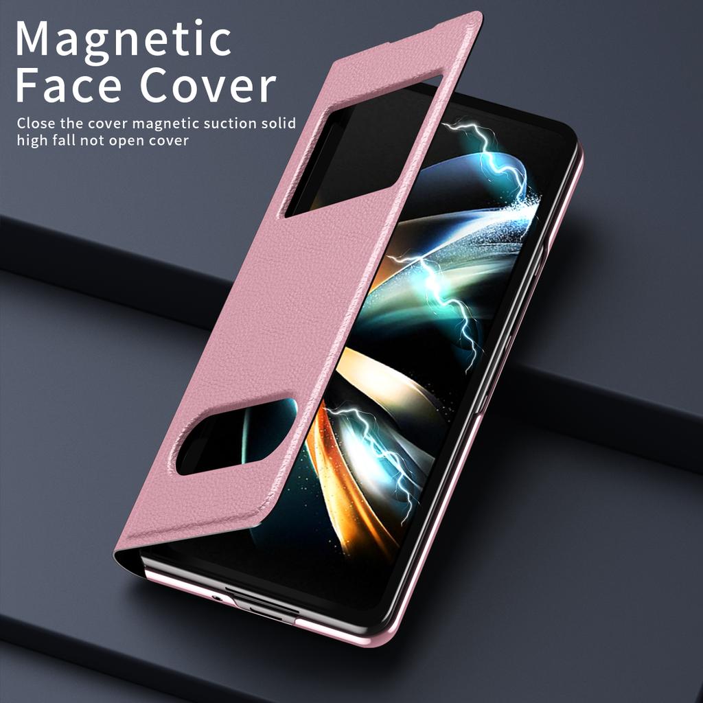 Módní kožené tenké matné pouzdro pro Samsung Galaxy Z Fold 4 5g Fold4 Fold 3 2 Fold2 Fold3 Protiskluzový kryt pro Samsung Fold4