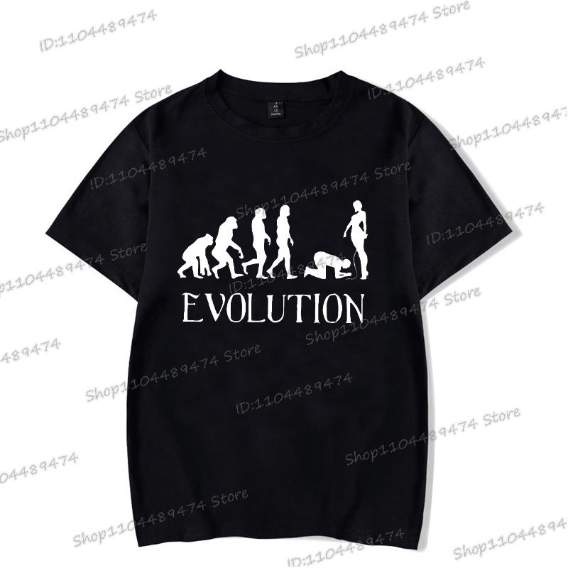 Funny BDSM Evolution T-Shirts for Men Women Harajuku BDSM Evolution Trend Streetwear Round Neck Short Sleeve Unisex T Shirt