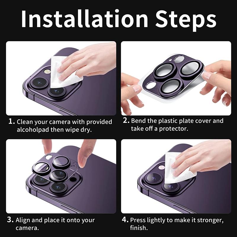 Camera Lens Protector For iPhone 14 Pro Max 14 Plus Luxury Aluminum Alloy Eagle Eye Protective Ring Paste Cover