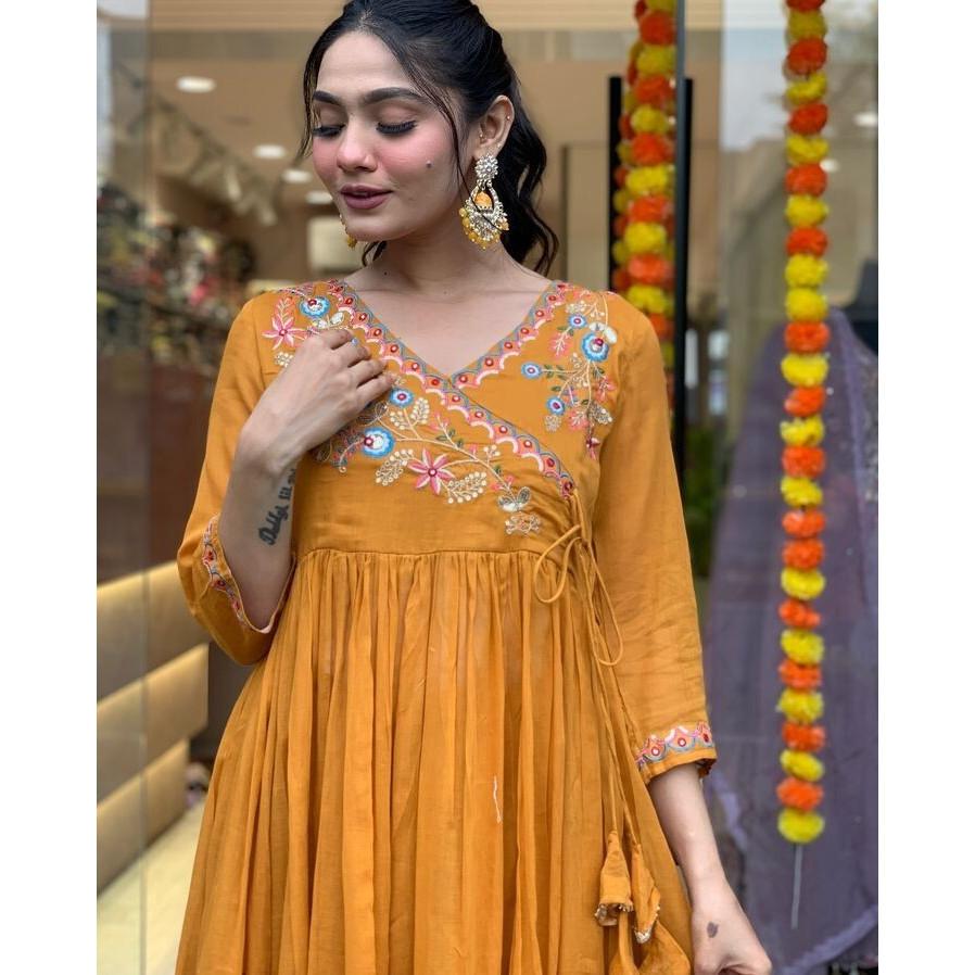 Women Bollywood Kurti Salwar Suit Indian Party Wear Kurta Pant Dupatta Set Dress VFP-1821a