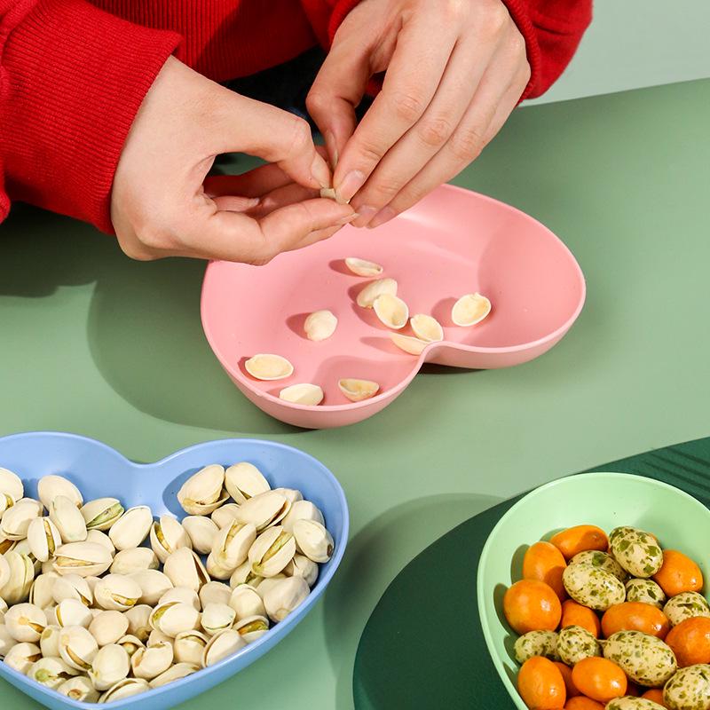 Heart-shaped Bone China Snack & Peel Plate