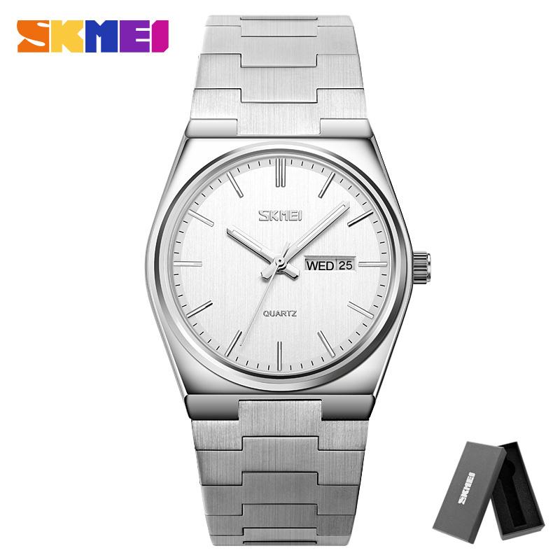 SKMEI 9288 Man Reloj Hombre Casual Quartz Clock Male Full Steel Time Week Sports Watch Mens Waterproof Business Wristwatches