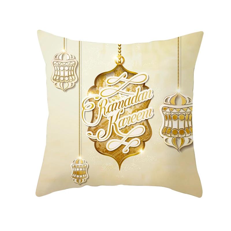 

x Ramadan Islamic Muslim printed cushion cover for home living room sofa decoration square polyester pillowcase 30x30cm чёрный