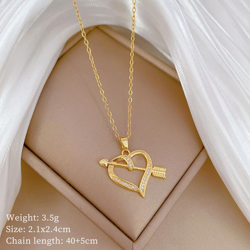 Butterfly Heavy Industry Necklace Women'S Copper Micro-Inlaid Real Gold Electroplating Delicate Clavicle Chain Neck Chain