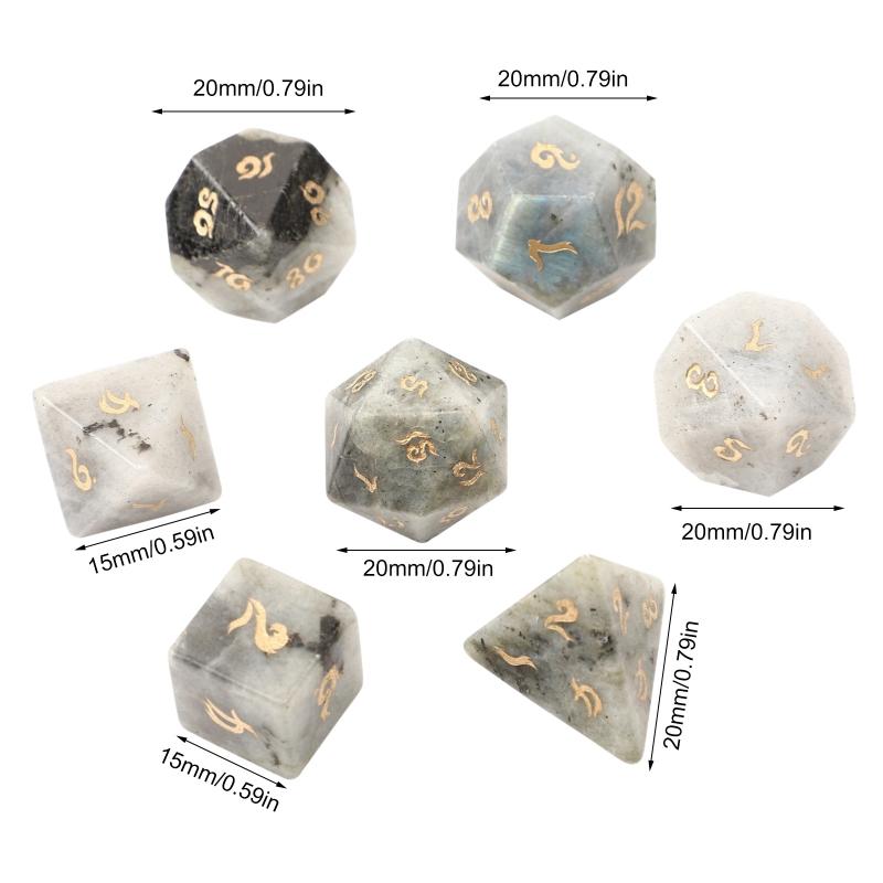 Various Shapes Different Number of Faces Educational Toys Digital Number Natural Gemstone Dice For Party Family Games