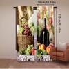 2Pcs Farmhouse Kitchen Curtains Vintage Grapes Fruits Oil Painting Rustic Flower Wine Art Printed Retro Country Living Room