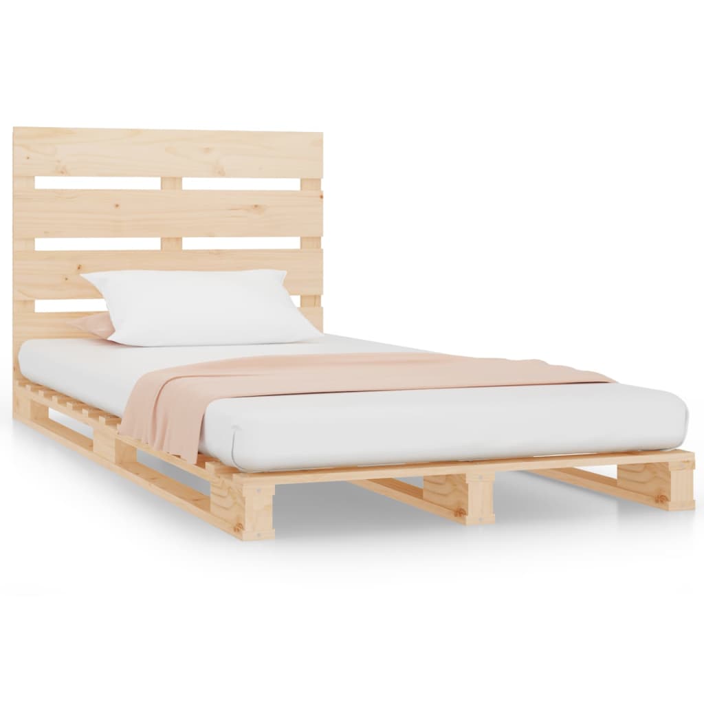 Solid Wood Bed Frame Without Mattress 90x200 Cm Pine Wood