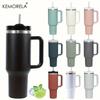  Tumbler With Handle Lid Straw Stainless Steel Water Bottle 887/1182ML Vacuum Thermos Cup Travel Car Coffee Mug