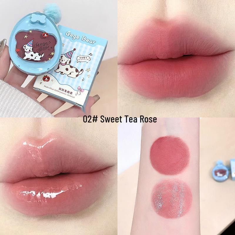 Gege Bear Multi-Use Cream: Matte Lip, Blush, Eyeshadow - Easy Apply, Natural Look