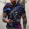3D Digital Printing Men's T-shirt, Casual Round-neck Short-sleeved