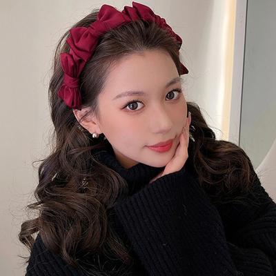 Haimeikang Doppelschleifen-Stirnband Koreanische Mode Haarreif Haarbänder Damen Schwarz Kopfschmuck Hochzeit Festival Lünette Haaraccessoires