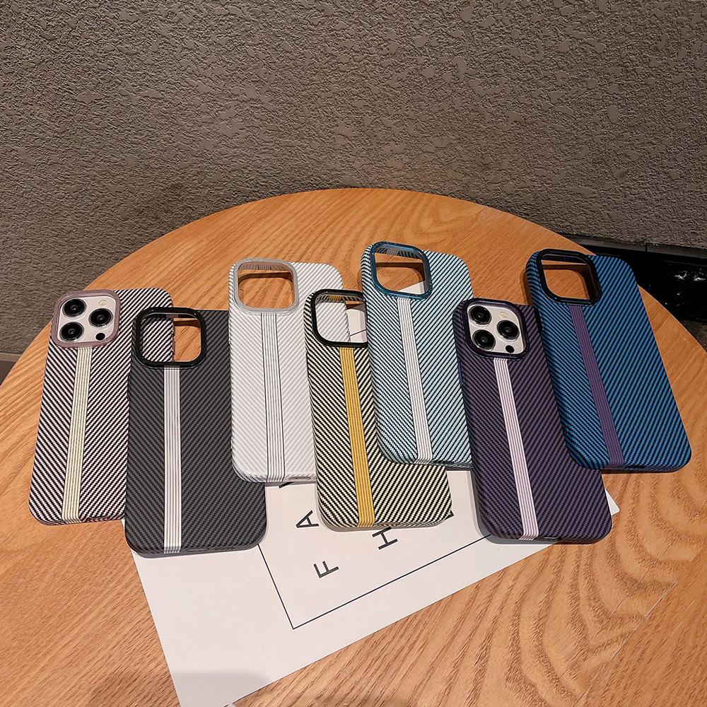 Carbon Fiber Phone Case for iPhone 11 12 13 14 15 16 17 Pro/ Pro Max Phone Back Cover Carbon Fiber Texture