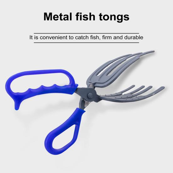 Fiskegriper 3-klør Anti-skli ergonomisk håndtak Multifunksjons fisketang Grabber Fiskekontroll Clamp Catcher Tong Utendørs fisketilbehør