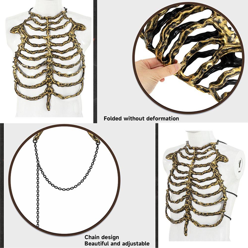 Gothic Style Skeleton Harness PU Skeleton Costume Accessory Creative Cosplay Costume Prop  Party