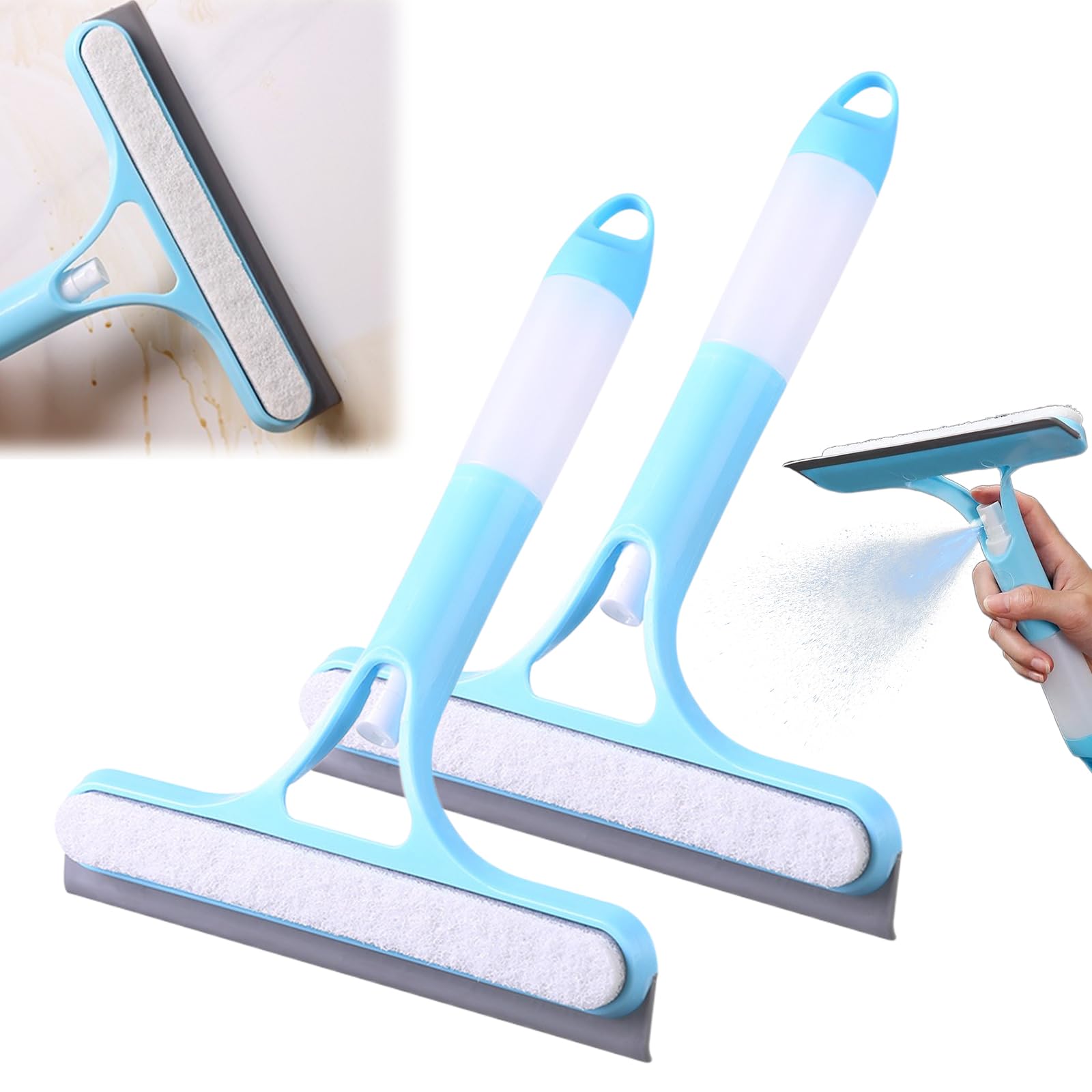 Shower enclosure glass door squeegee, 2025 upgraded multi-functional shower enclosure glass squeegee with three-in-one spray function.