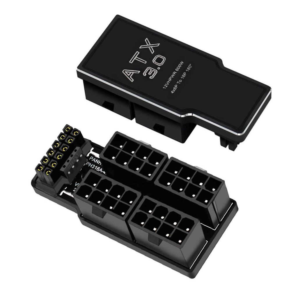 Cablecc Power Modular 90 Grad 12VHPWR Abwärtsadapter ATX 8P 4080 5090TI 16-polige Grafikkarte ATX3.0 PCI-E 5.0 12+4P