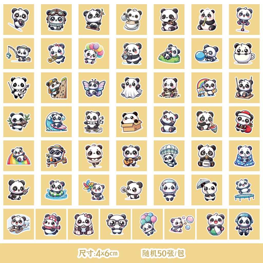 50 Cute Wind Animal Graffiti Stickers Suitcase Guitar Decoration Waterproof Stickers DIY Hand Account Stickers