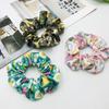 Women Hair Tie High Elasticity Colorful Easter Egg Print Hair Scrunchy Smooth Satin Texture Ponytail Holder Versatile Hair Accessory