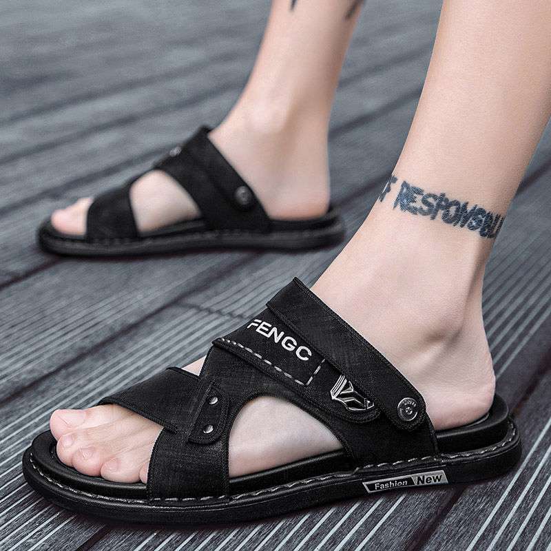 Sandals for men driving two wear 2025 new summer non-slip slippers for men wearing waterproof men's sandals