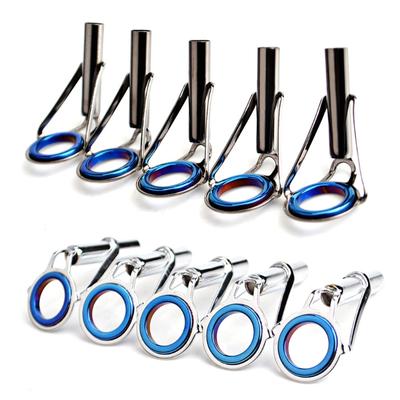Guías para Caña de Pescar de Lance Spinning y Bait Casting Anillo de Acero Inoxidable Integrado Kit de Reparación 5 Piezas