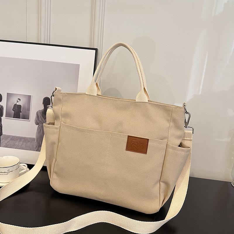 New large-capacity canvas bag women's 2025 retro portable shoulder bag fashionable versatile tote bag