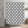 Patterned Shower Curtain Set For Bathroom Decoration Black And White Geometric Design Waterproof Fabric Curtains With Hooks Incl