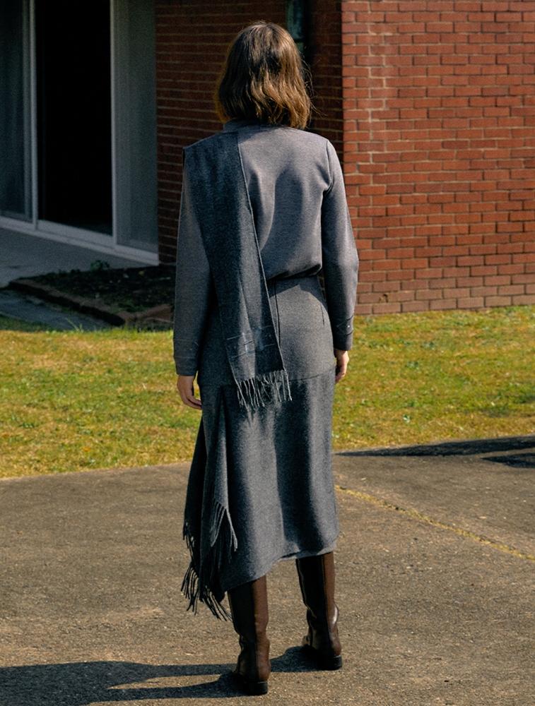 THE STUDIO K Muffler Layered Mock Neck Top_Charcoal