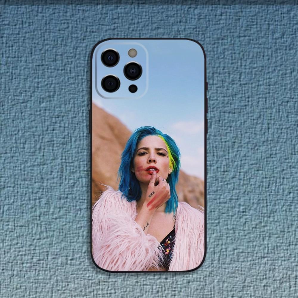 

Singer H-Halsey Phone Case For iPhone 16,15,14,13,12,11,Pro,X,XS,Max,XR,Plus,Mini Soft Black Cover iPhone16