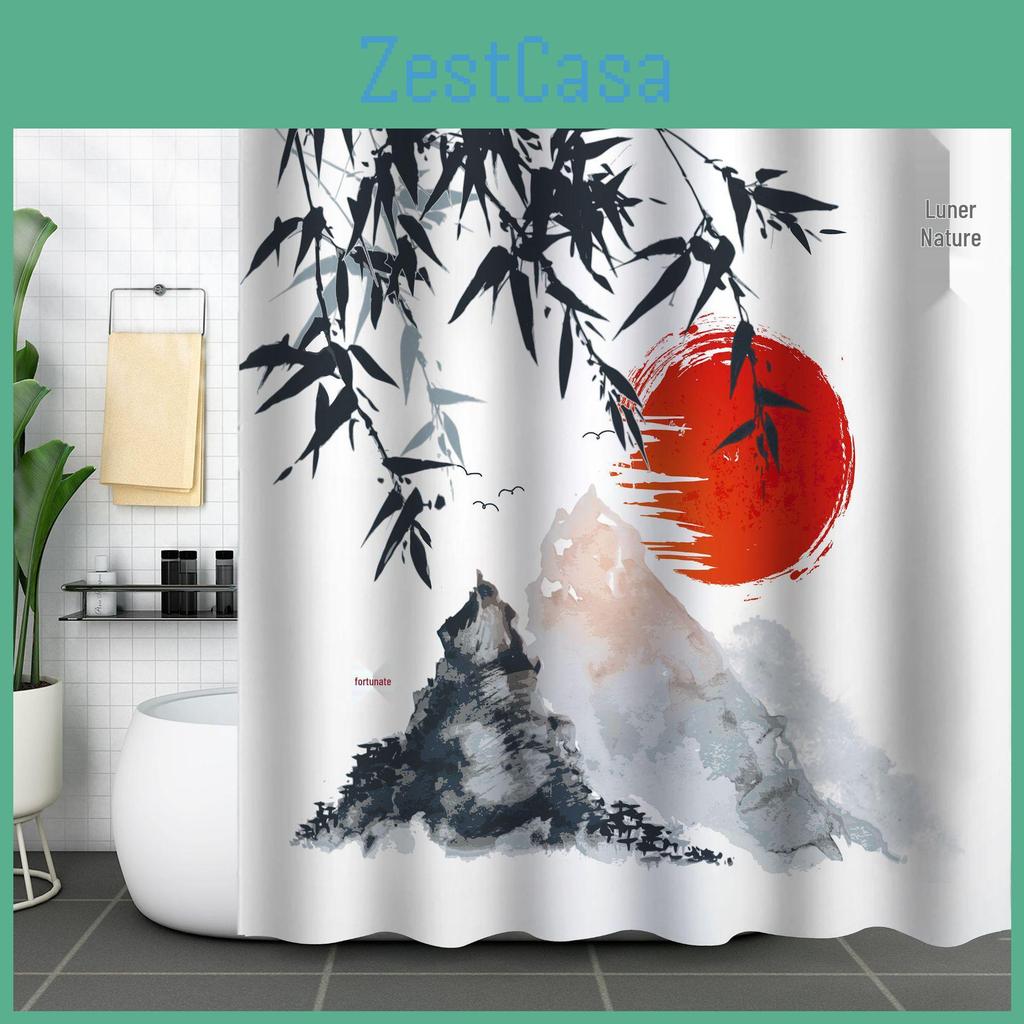 Waterproof Curtain With Mildewproof Shower Sea Wave Dinosaur Whale And Cat Print