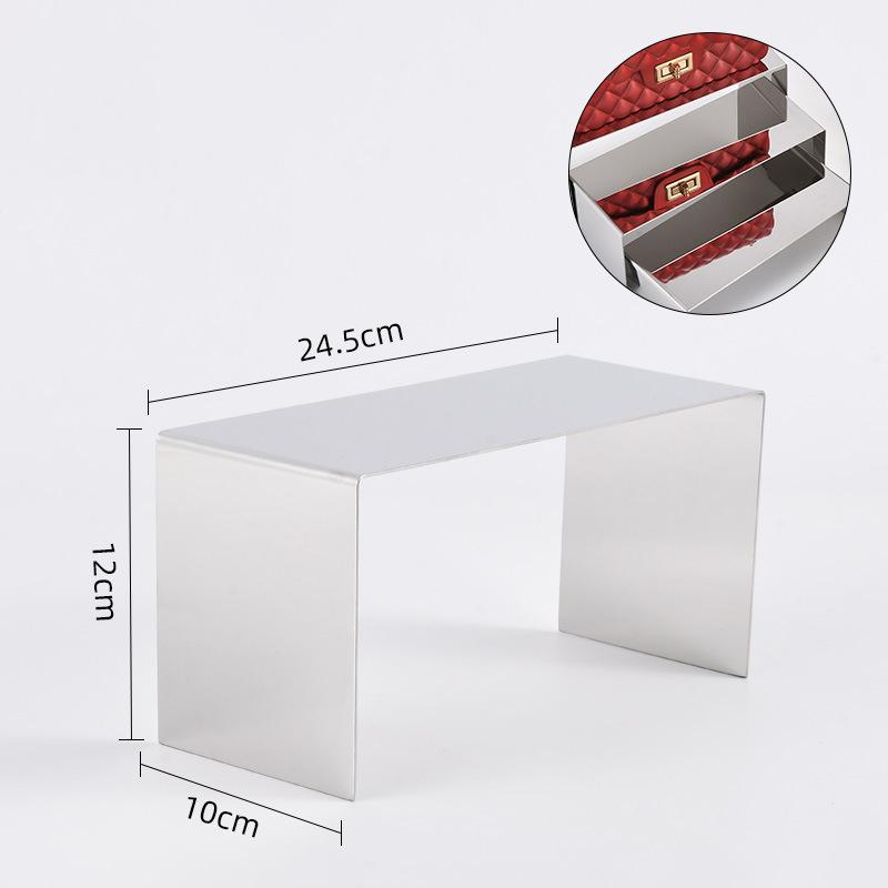 Metal Shoe Handbag Display Riser Stand Stainless Steel Shoe Bag Riser Holder Jewelry Display Riser Shelf Showcase Fixtures