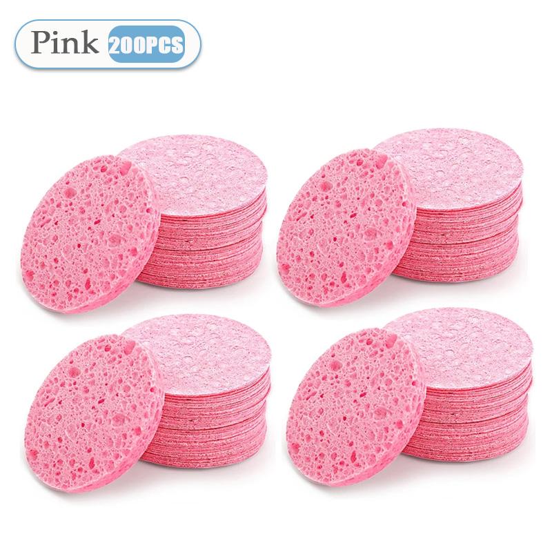 50-400PCS Compressed Facial Sponges Round Cellulose Facial Sponges Natural Cosmetic Spa Sponges Face Cleansing Massage