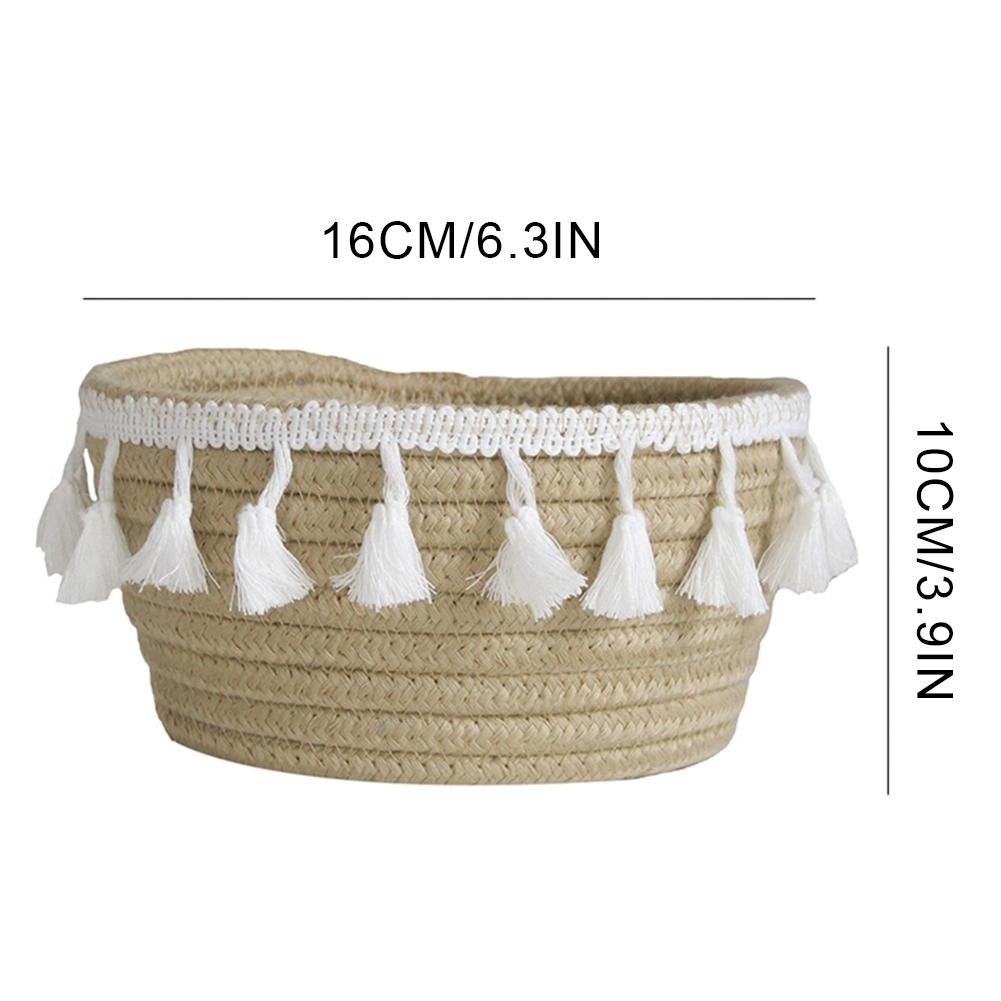 

Ретро хлопковая веревка кисточка корзина для хранения бытовая плетеная корзина для хранения