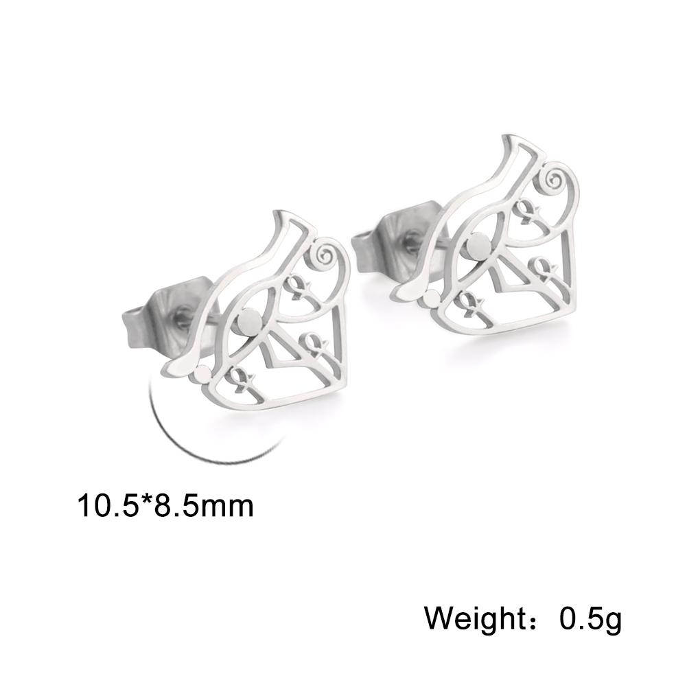 Jeshayuan Triquetra Celtics Irish Knot Stud Earrings For Women Birthday Gift Amulet Wicca Jewelry Stainless Steel Earrings