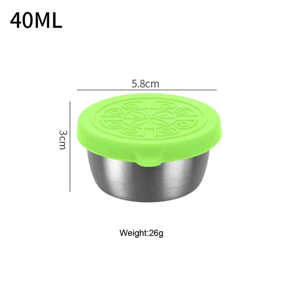 1ks Nádoba na salátový dresink s 1,35oz/40ml opakovaně použitelným nerezovým kelímkem a nepropustnými silikonovými víčky do svačinové krabičky a na piknik