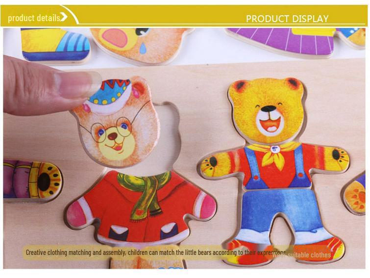 Four Bears Dress-Up Puzzle: Educational Toy for Girls