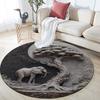 Sacred Elephant pattern round rug,Carpet Rug for Living Room Bedroom Playroom ,Non-slip Floor Mat,Holiday Gifts and Birthday Gifts.