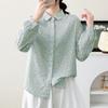 Women's Japanese Style Floral Long Sleeve Gauze Shirt - Spring/Autumn 2026