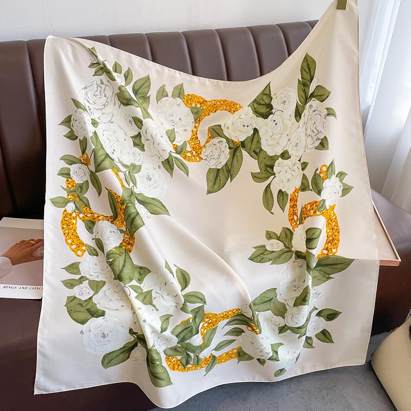 

90*90см Роскошный Бренд Простой Шелковый Квадратный Шарф Хиджаб Женский Бандана Мягкие Шарфы Шейный Платок Женский Шарф для Волос Шаль Обмотка Повязка на Голову 90x90cm