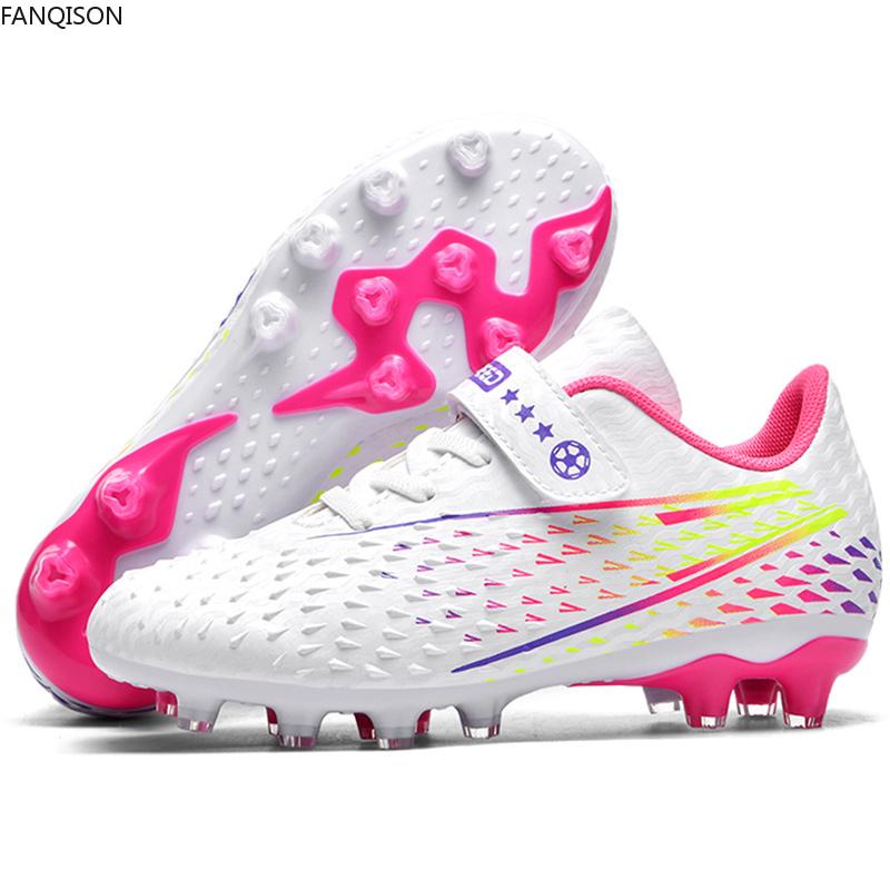 

Детские противогладкие и износостойкие футбольные бутсы из ПВХ с длинными ногтями Magic Post 32 розовый/белый