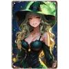 Mfoever Pinup Anime Fox Girl Metal Tin Signs Plaque Wall Decoration Vintage Posters Iron Painting for Man Cave Home Cafe Garden Club Bar